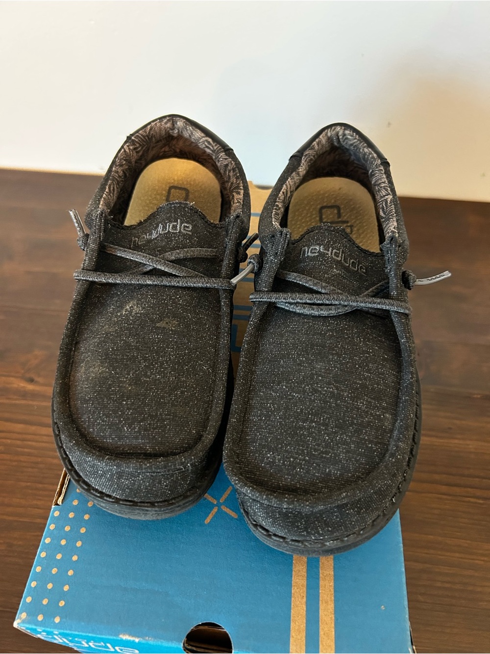 Hey Dude Kids Black Slip-On Canvas Casual Sneakers